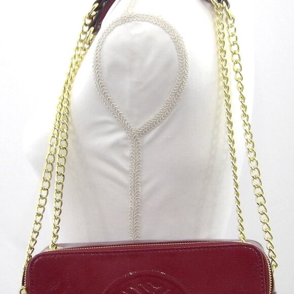 Anne Klein Leo Legacy VI Side Purse Bordeaux Faux Leather Gold Hardware NWT - Picture 7 of 15